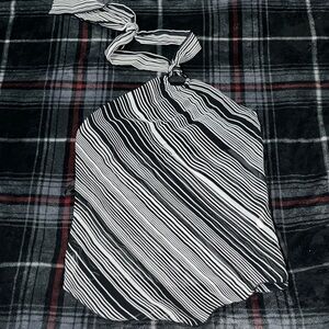 A. Byer Black and White Sheer Halter Top